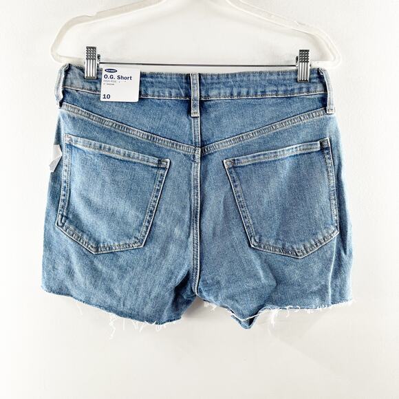 Old Navy High-Rise Distressed O.G. Straight Ripped Cut-Off Jean Shorts Dahlia 10 - Picture 7 of 7